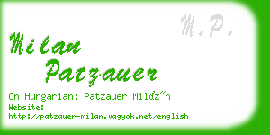 milan patzauer business card